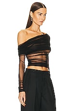 Christopher Esber Veiled Top in Black, view 2, click to view large image.