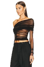 Christopher Esber Veiled Top in Black, view 3, click to view large image.
