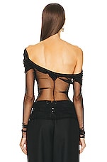Christopher Esber Veiled Top in Black, view 4, click to view large image.