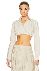 Christopher Esber Inbuilt Bra Shirt in Sand, view 1, click to view large image.