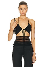 Christopher Esber Semblance Tulle Cami Top in Black, view 1, click to view large image.
