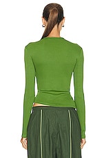 Christopher Esber Open Twist Long Sleeve Top in STEM, view 3, click to view large image.