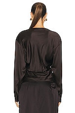 Christopher Esber Triquetra Front Tie Shirt in Cocoa, view 3, click to view large image.