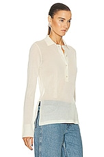 Christopher Esber Kaviro Knit Polo Top in Butter, view 2, click to view large image.