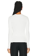 Christopher Esber Orbit Ruched Long Sleeve Top in White, view 3, click to view large image.