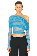Christopher Esber Veiled Top in Dolphin Blue, view 1, click to view large image.
