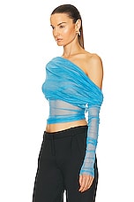 Christopher Esber Veiled Top in Dolphin Blue, view 3, click to view large image.