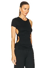Christopher Esber Open Twist Side Tee in Black, view 2, click to view large image.