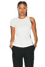 Christopher Esber Open Twist Side Tee in White, view 2, click to view large image.
