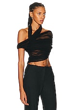 Christopher Esber Veiled Wrap Top in Black, view 2, click to view large image.