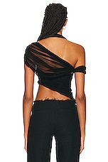 Christopher Esber Veiled Wrap Top in Black, view 4, click to view large image.