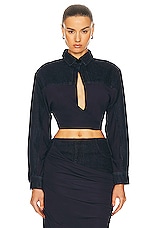 Christopher Esber Sevilla Wrap Top in Ink, view 1, click to view large image.