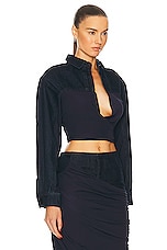 Christopher Esber Sevilla Wrap Top in Ink, view 2, click to view large image.