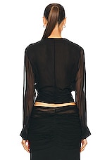 Christopher Esber Silk Springs Twist Front Top in Black, view 4, click to view large image.