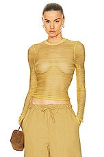 Christopher Esber Refraction Knit Long Sleeve Top in Tangerine, view 1, click to view large image.