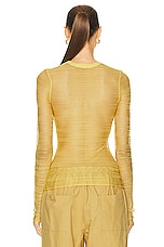 Christopher Esber Refraction Knit Long Sleeve Top in Tangerine, view 3, click to view large image.