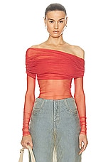 Christopher Esber Veiled Top in Watermelon, view 1, click to view large image.