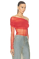 Christopher Esber Veiled Top in Watermelon, view 2, click to view large image.