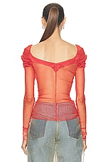 Christopher Esber Veiled Top in Watermelon, view 4, click to view large image.