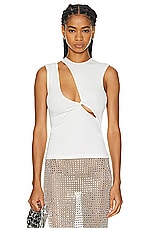 Christopher Esber Oblix Twist Tank Top in White, view 1, click to view large image.