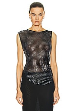 Christopher Esber Cristalla Asymmetric Knit Top in Ink, view 1, click to view large image.