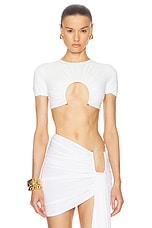 Christopher Esber U Prong Tee in White, view 1, click to view large image.