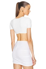 Christopher Esber U Prong Tee in White, view 3, click to view large image.