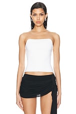 Christopher Esber Ore Ridge Knit Bustier in White, view 1, click to view large image.