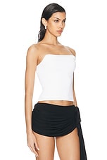 Christopher Esber Ore Ridge Knit Bustier in White, view 2, click to view large image.
