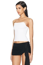 Christopher Esber Ore Ridge Knit Bustier in White, view 3, click to view large image.