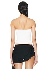 Christopher Esber Ore Ridge Knit Bustier in White, view 4, click to view large image.
