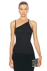 Christopher Esber Open Twist Side Tank Top in Black, view 2, click to view large image.