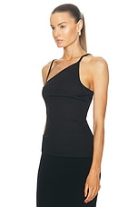 Christopher Esber Open Twist Side Tank Top in Black, view 4, click to view large image.