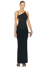 Christopher Esber Open Twist Side Tank Top in Black, view 6, click to view large image.