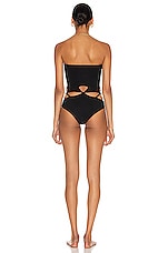 Christopher Esber Looped Adjustable Strap Swimsuit in Black, view 4, click to view large image.