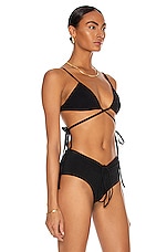 Christopher Esber Wrapped Tie Bikini Top in Black, view 2, click to view large image.