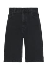 Carhartt WIP Landon Short in Black Stone Washed, view 1, click to view large image.