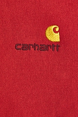 Carhartt WIP Half Zip American Script Sweat in Tuscany, view 3, click to view large image.