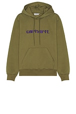 Carhartt WIP Hooded Sweatshirt in Capulet & Aura, view 1, click to view large image.