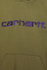 Carhartt WIP Hooded Sweatshirt in Capulet & Aura, view 3, click to view large image.