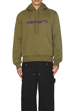 Carhartt WIP Hooded Sweatshirt in Capulet & Aura, view 4, click to view large image.