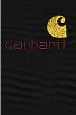 Carhartt WIP American Script Hoodie in Black, view 3, click to view large image.