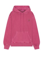 Carhartt WIP Nelson Hoodie in Magenta Garment Dyed, view 1, click to view large image.