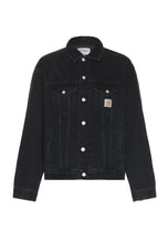 Carhartt WIP Helston Jacket in Black Stone Washed, view 1, click to view large image.