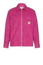 Carhartt WIP Rainer Shirt Jacket in Magenta Garment Dyed, view 1, click to view large image.