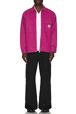 Carhartt WIP Rainer Shirt Jacket in Magenta Garment Dyed, view 5, click to view large image.