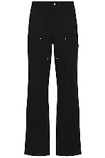 Carhartt WIP Double Knee Pant in Black Aged Canvas, view 1, click to view large image.