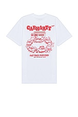 Carhartt WIP Short Sleeve Fast Food T-shirt in White & Red, view 1, click to view large image.