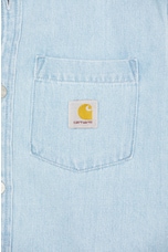 Carhartt WIP Short Sleeve Ody Shirt in Blue Stone Bleached, view 3, click to view large image.