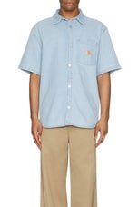 Carhartt WIP Short Sleeve Ody Shirt in Blue Stone Bleached, view 4, click to view large image.